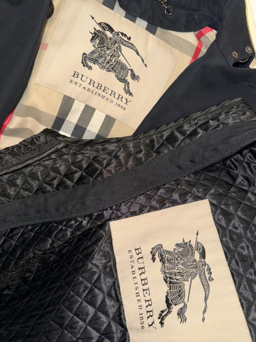 Double-Breasted Trench Coat with Detachable Diamond-Quilted Lining - Picture 6 of 6